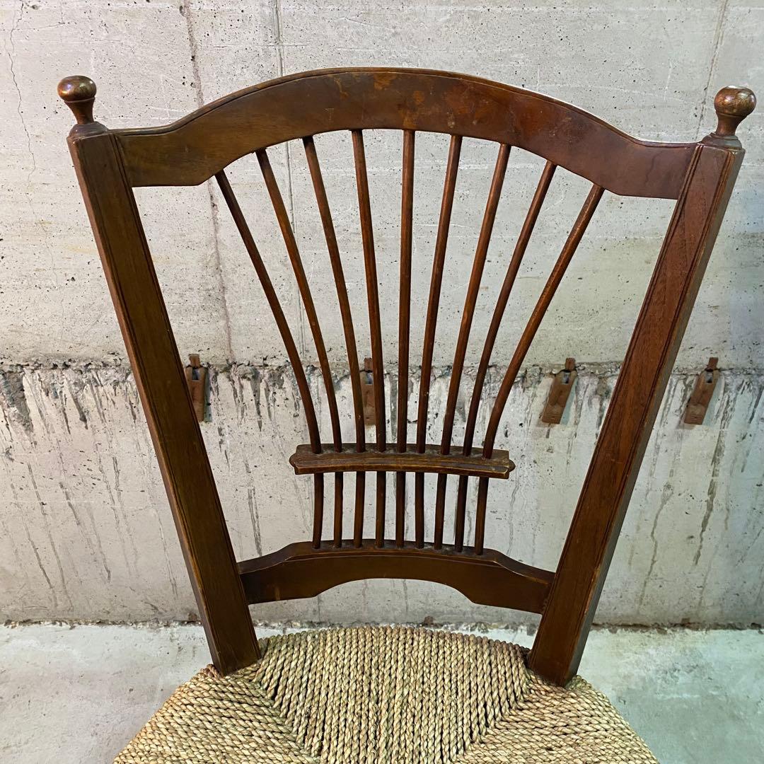 ②西洋　アンティーク　ヴィンテージ　カントリー　ペーパーコード　チェア