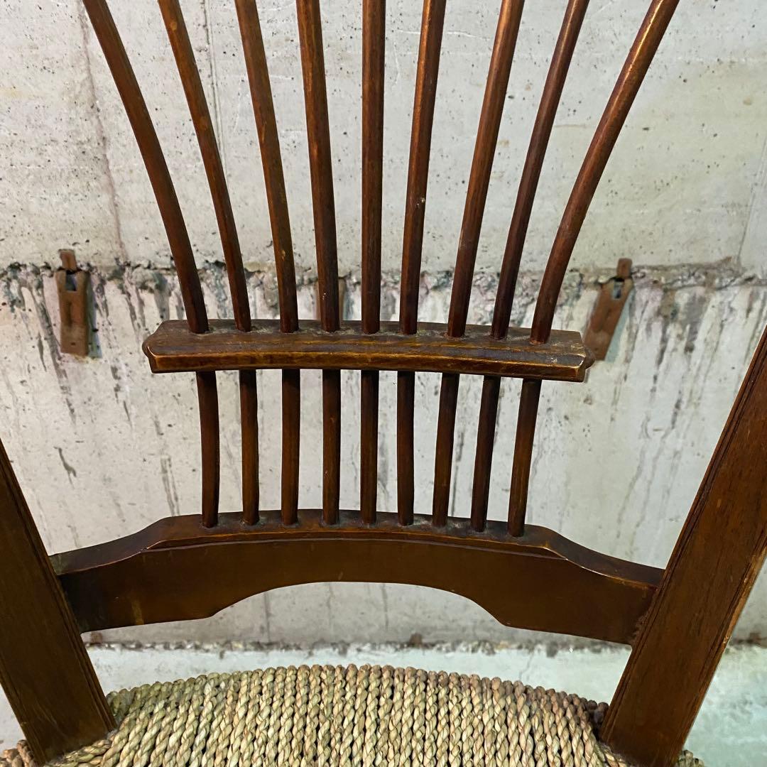 ②西洋　アンティーク　ヴィンテージ　カントリー　ペーパーコード　チェア