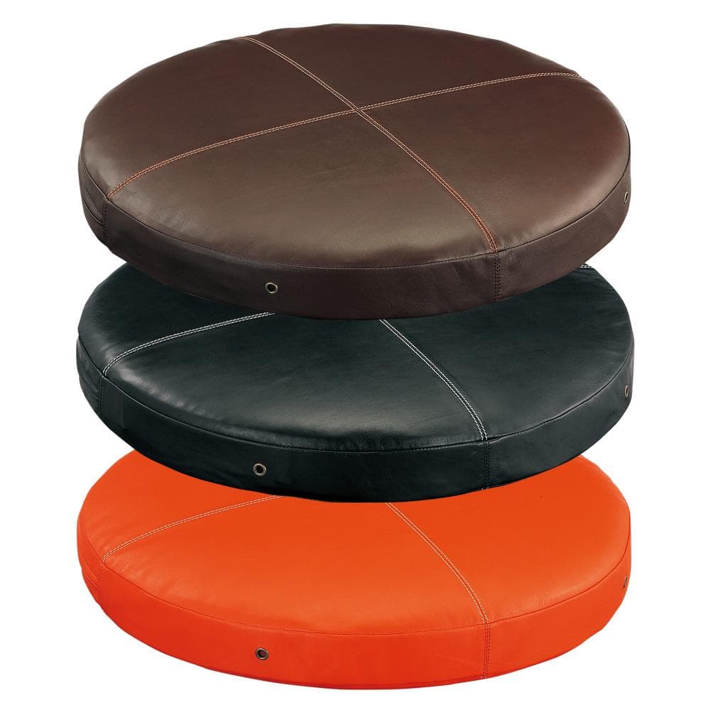 【送料込み】オール本革！レザーフロアクッション丸型（新品）