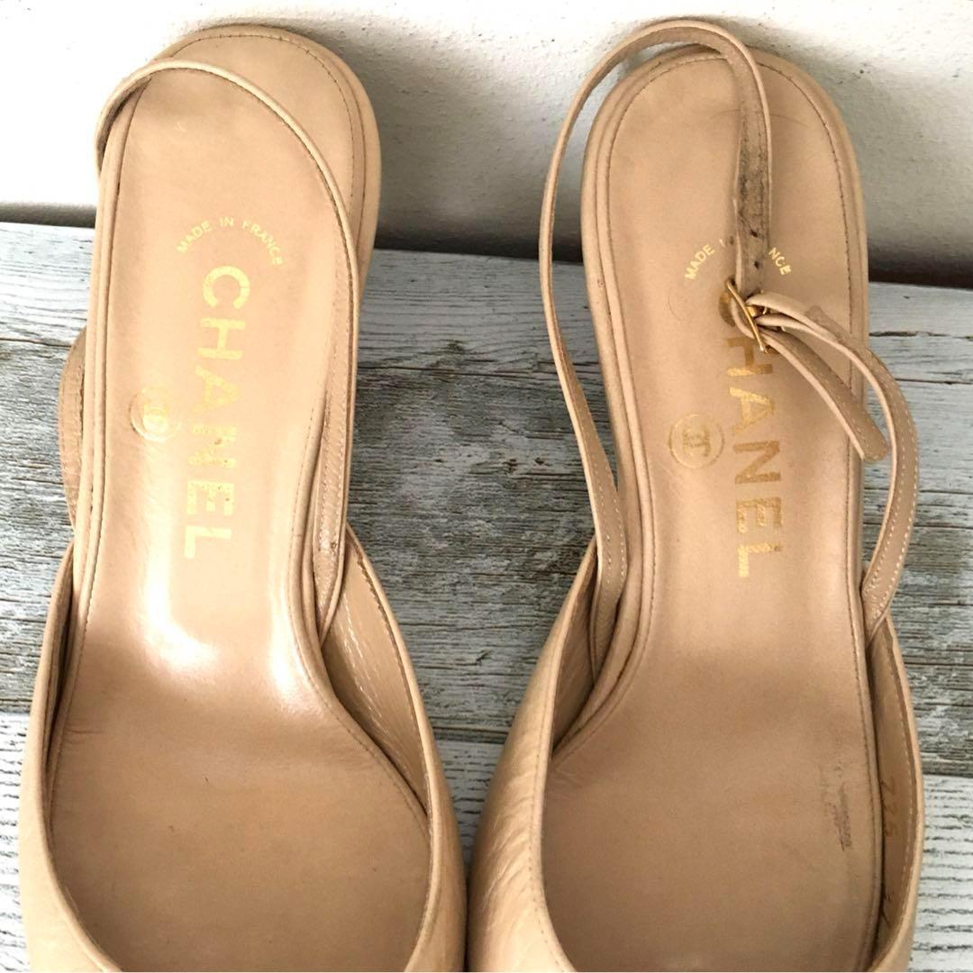 CHANEL シャネル バイカラーレザーパンプス C16