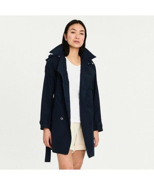 新品 AIGLE ゴアテックス トレンチコート S 36 ネイビー 防水 透湿