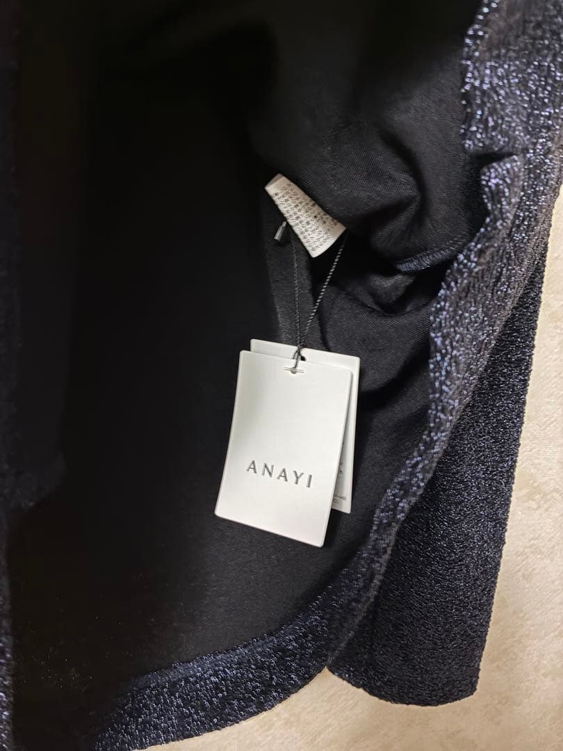 ANAYI シャイニージャージークルー プルオーバー ネイビー アナイ トップス