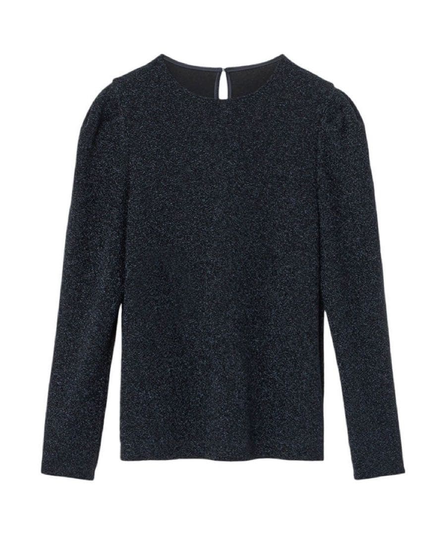 ANAYI シャイニージャージークルー プルオーバー ネイビー アナイ トップス