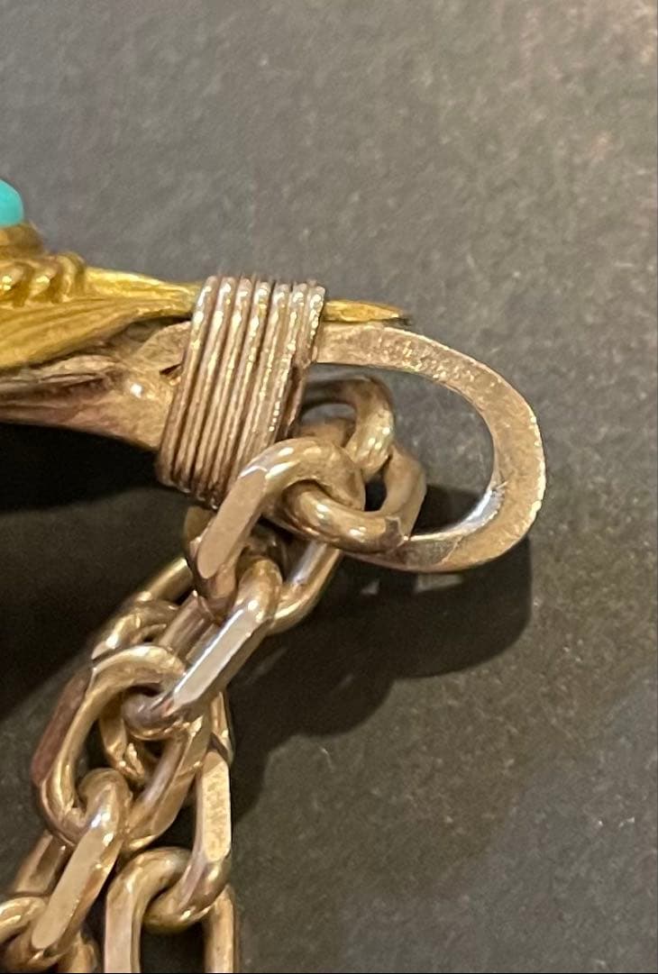 上金金縄ターコイズ特大フェザー　ゴローズ