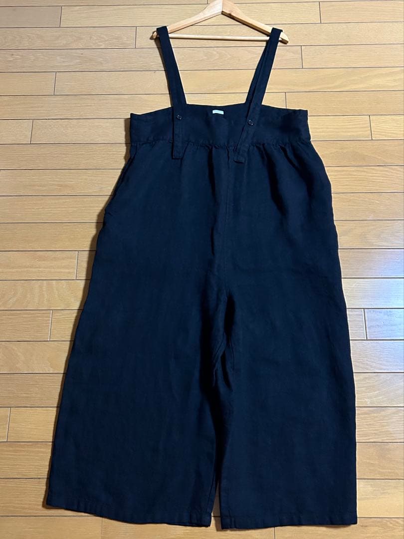 現行品⭐︎定価19,800円 ichi イチ　リネンサロペット　黒