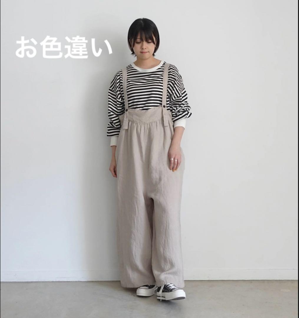 現行品⭐︎定価19,800円 ichi イチ　リネンサロペット　黒