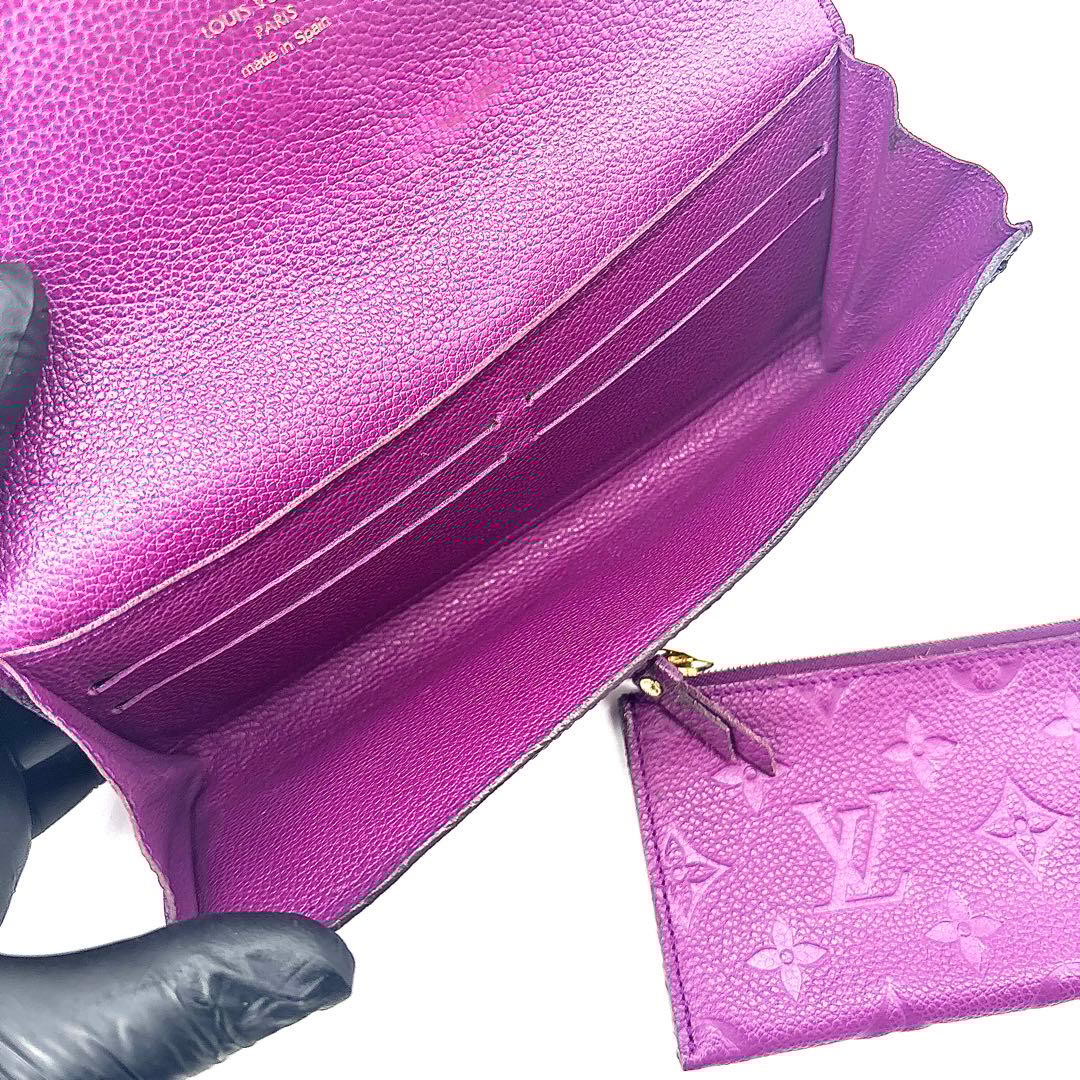 ルイヴィトン アンプラント ポルトフォイユ キュリーズ 長財布　パープル