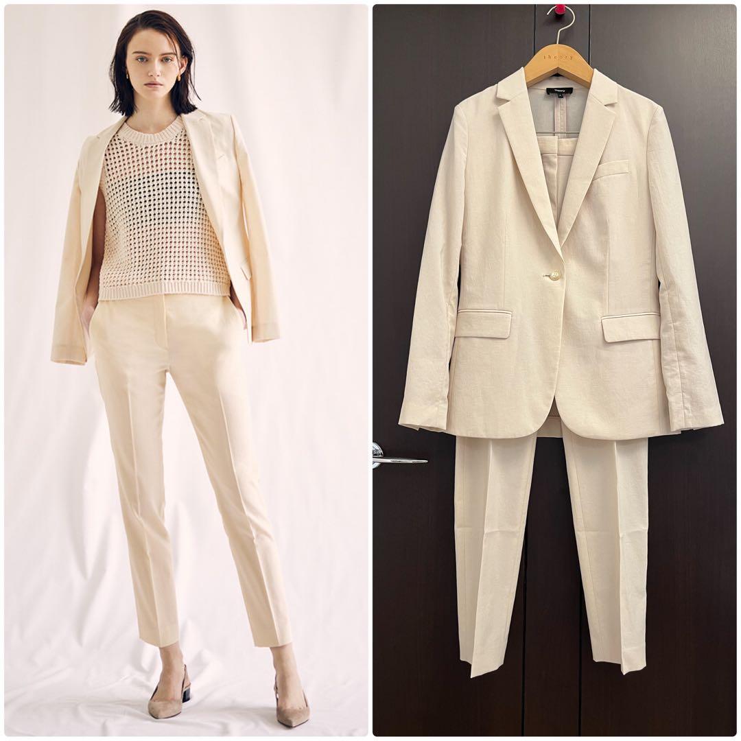 theory Crisp Poly ウォッシャブル　夏用パンツスーツ