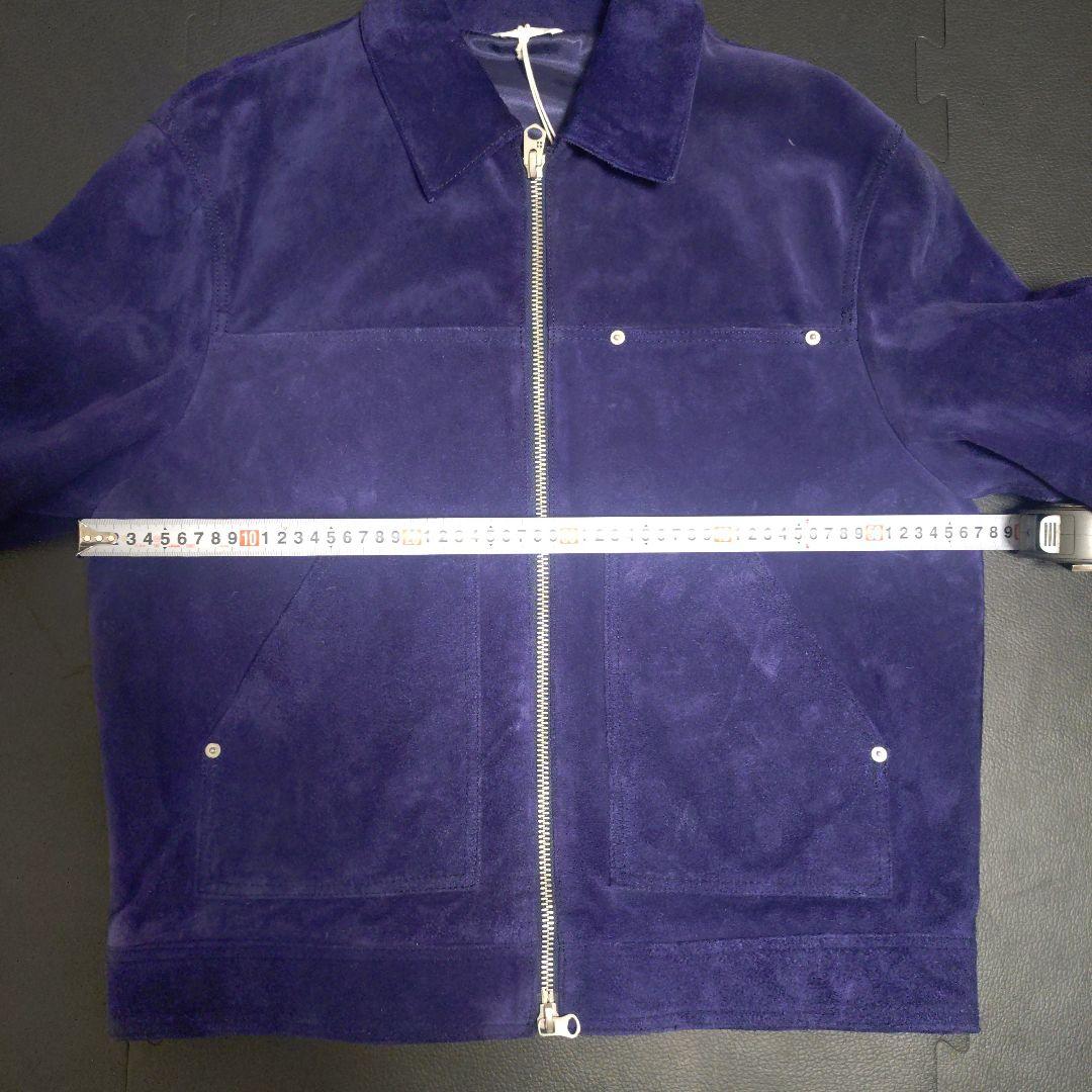 未使用 ZARA 本革 スプリットスエードレザージャケット ネイビーブルー М