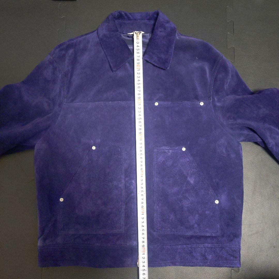 未使用 ZARA 本革 スプリットスエードレザージャケット ネイビーブルー М