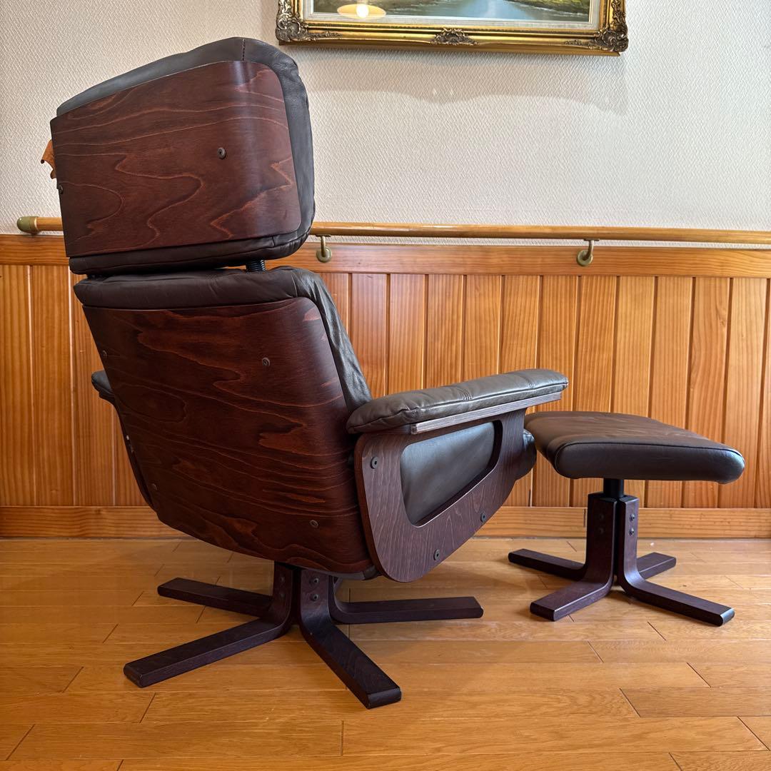 デンマーク KEBE/ケベ リクライニングチェア プライウッド ビンテージ