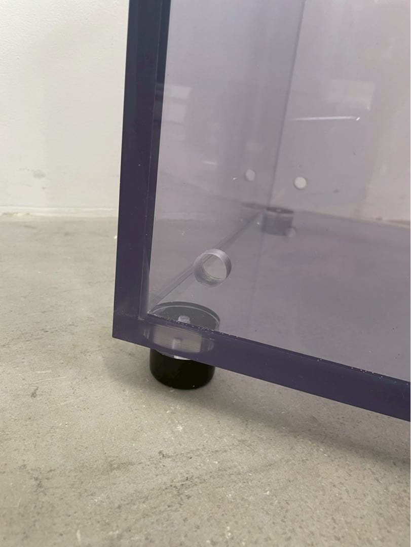 未使用アクリルケース キューブBOX ディスプレイボックス ショーケース 透明紫