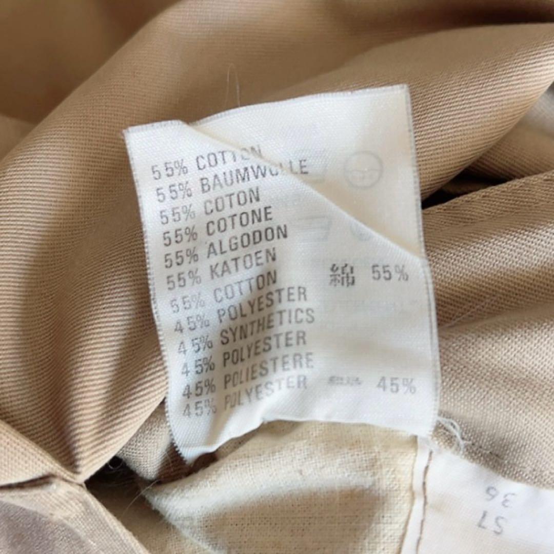 アクアスキュータム　ステンカラーコート　チェック　ロング　イギリス製　ベージュ