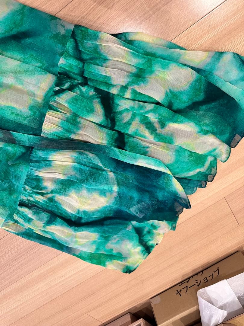 PINKO グリーンタイダイ柄ドレス