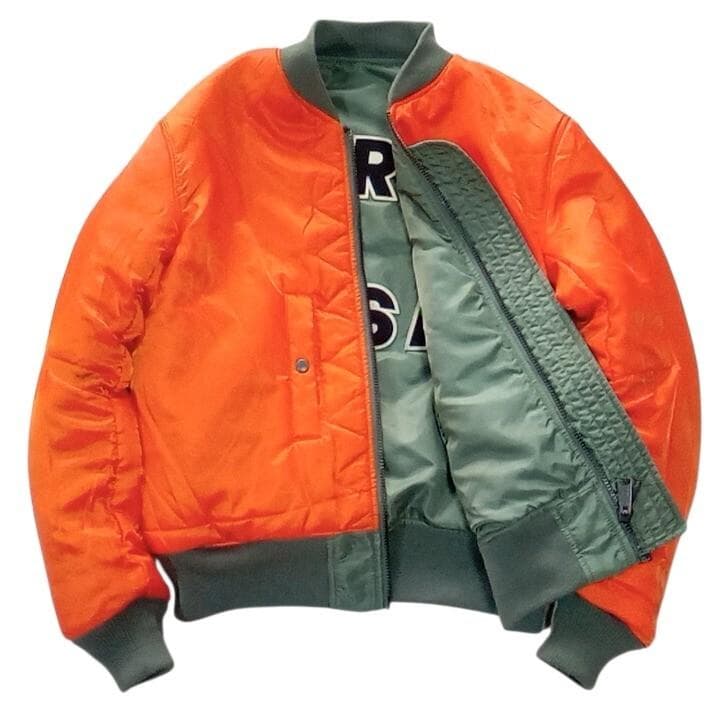 良品 AVIREX アヴィレックス MA-1 アーチロゴ MA-1 XL セージ