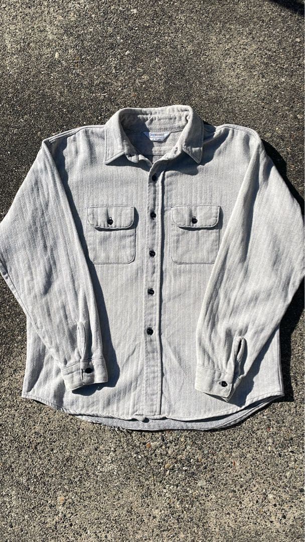 【希少】80s FIVEBROTHER ネルシャツ ヘリンボーン USA製