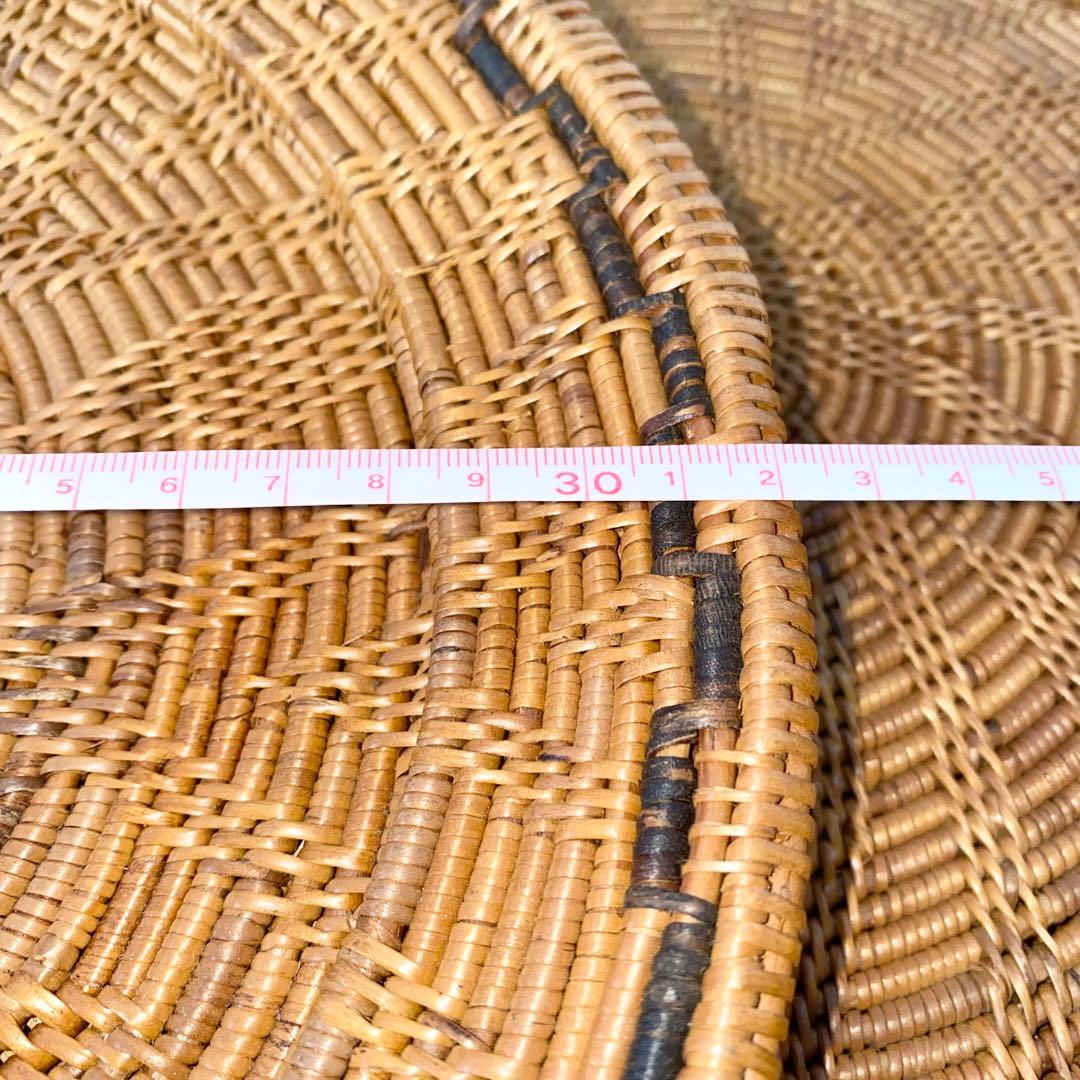 バリ島 アタ製 ラウンドトレイ 円形トレー お盆 2種14枚 セット売り 未使用