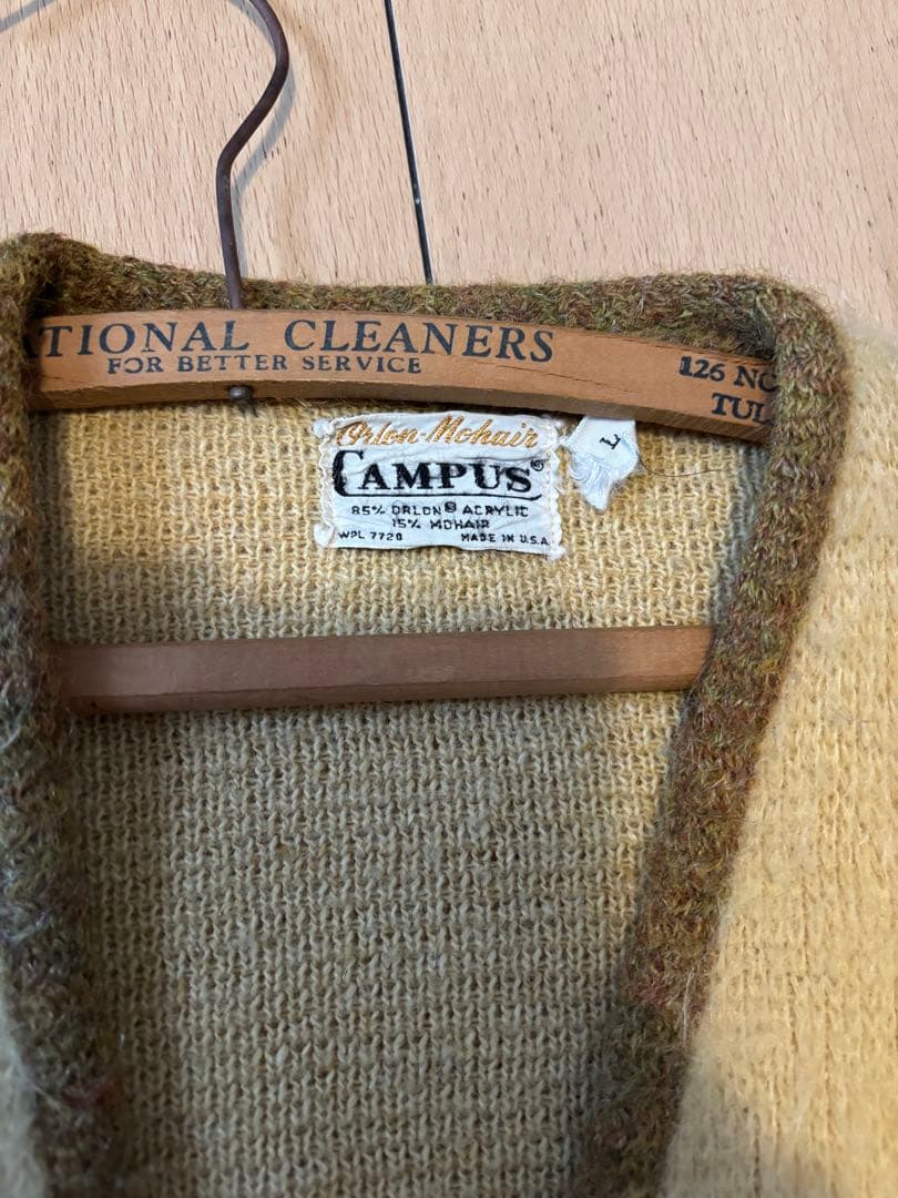 美品◎USA製 60s CAMPUS ビンテージモヘアカーディガン L