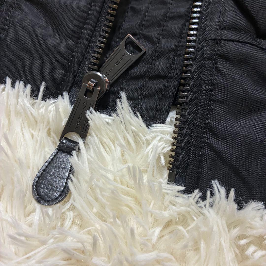 AVIREX フライトジャケット アーチロゴ コマーシャルロゴ M 黒