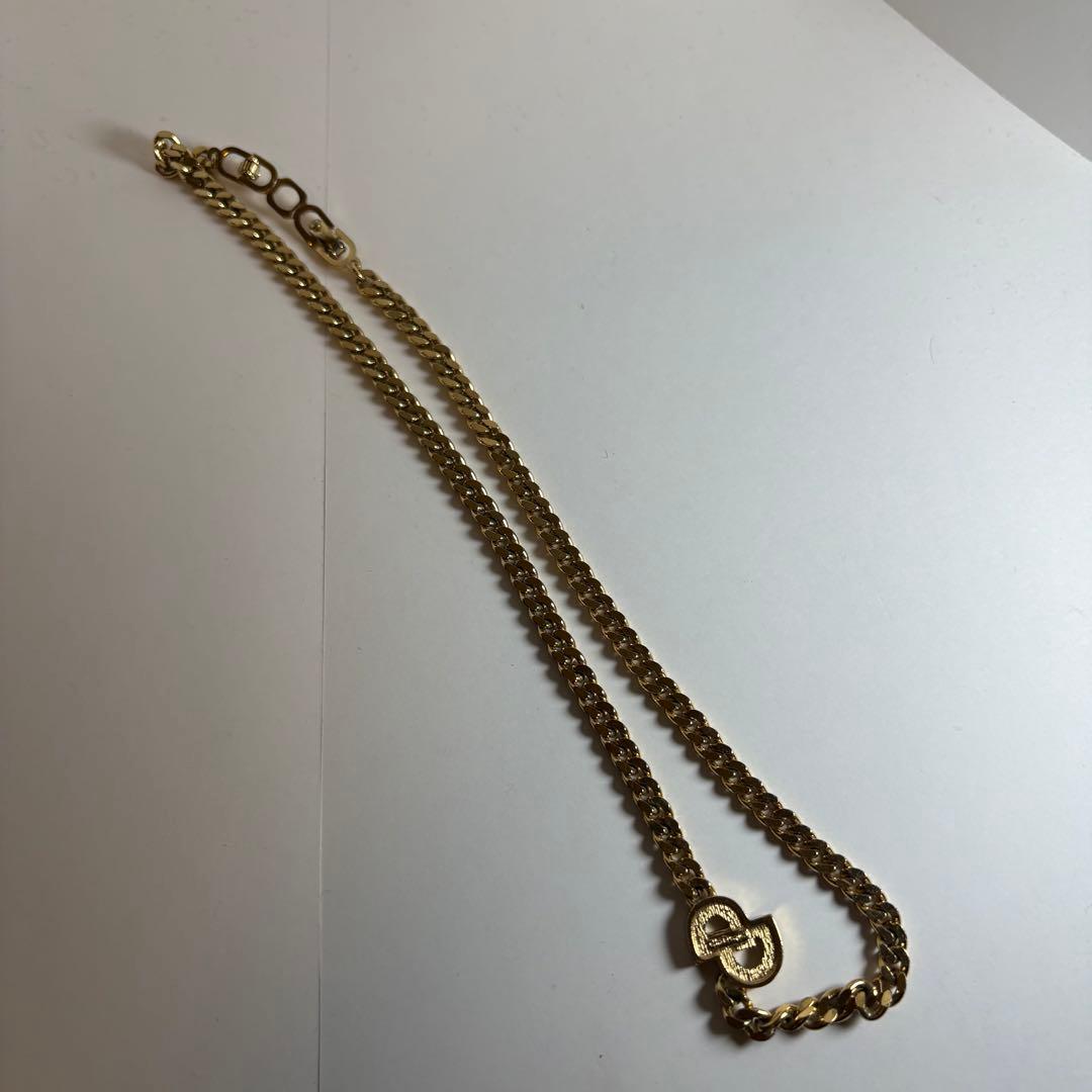 【希少】　Dior ネックレス 喜平　チェーン　ラインストーン CDロゴ
