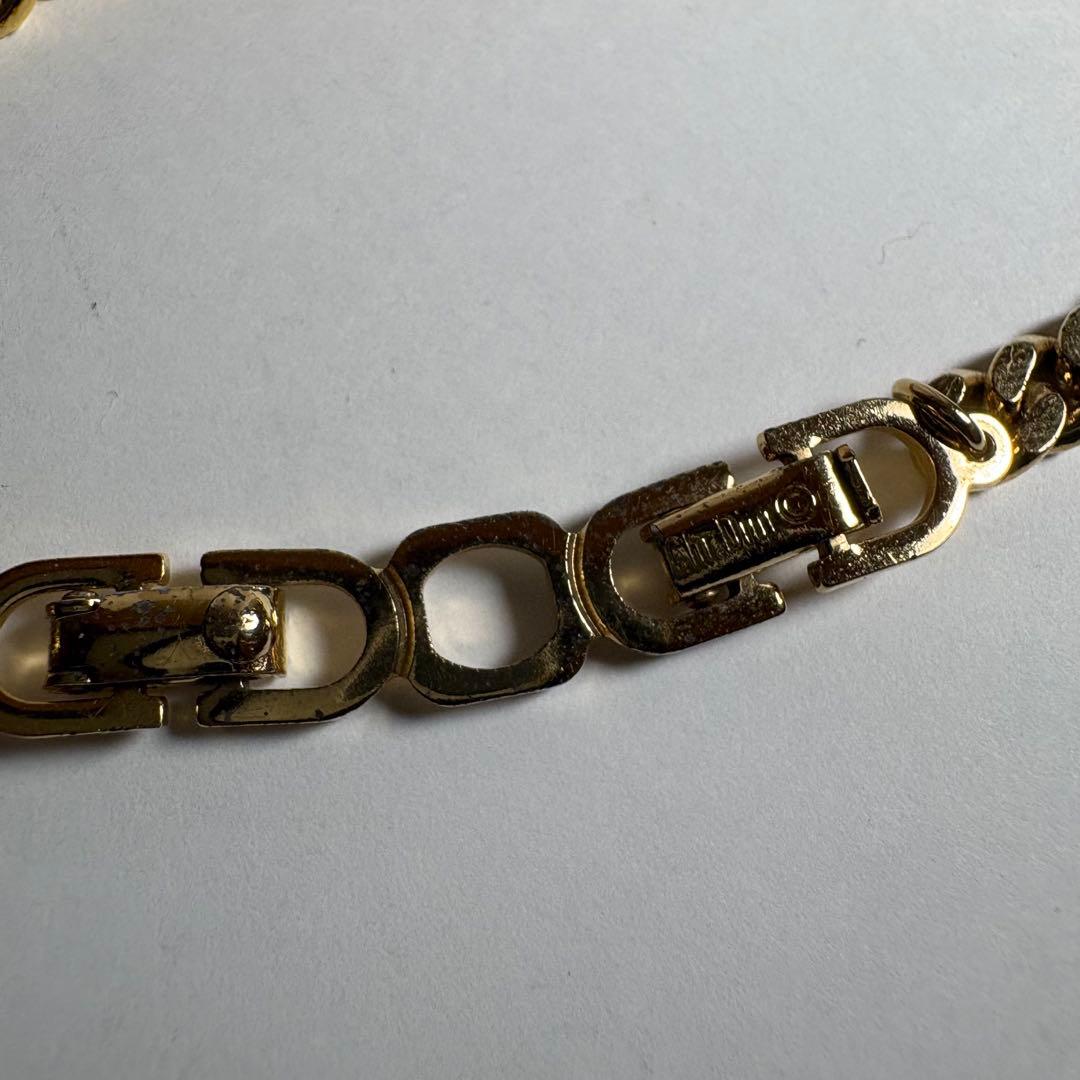 【希少】　Dior ネックレス 喜平　チェーン　ラインストーン CDロゴ