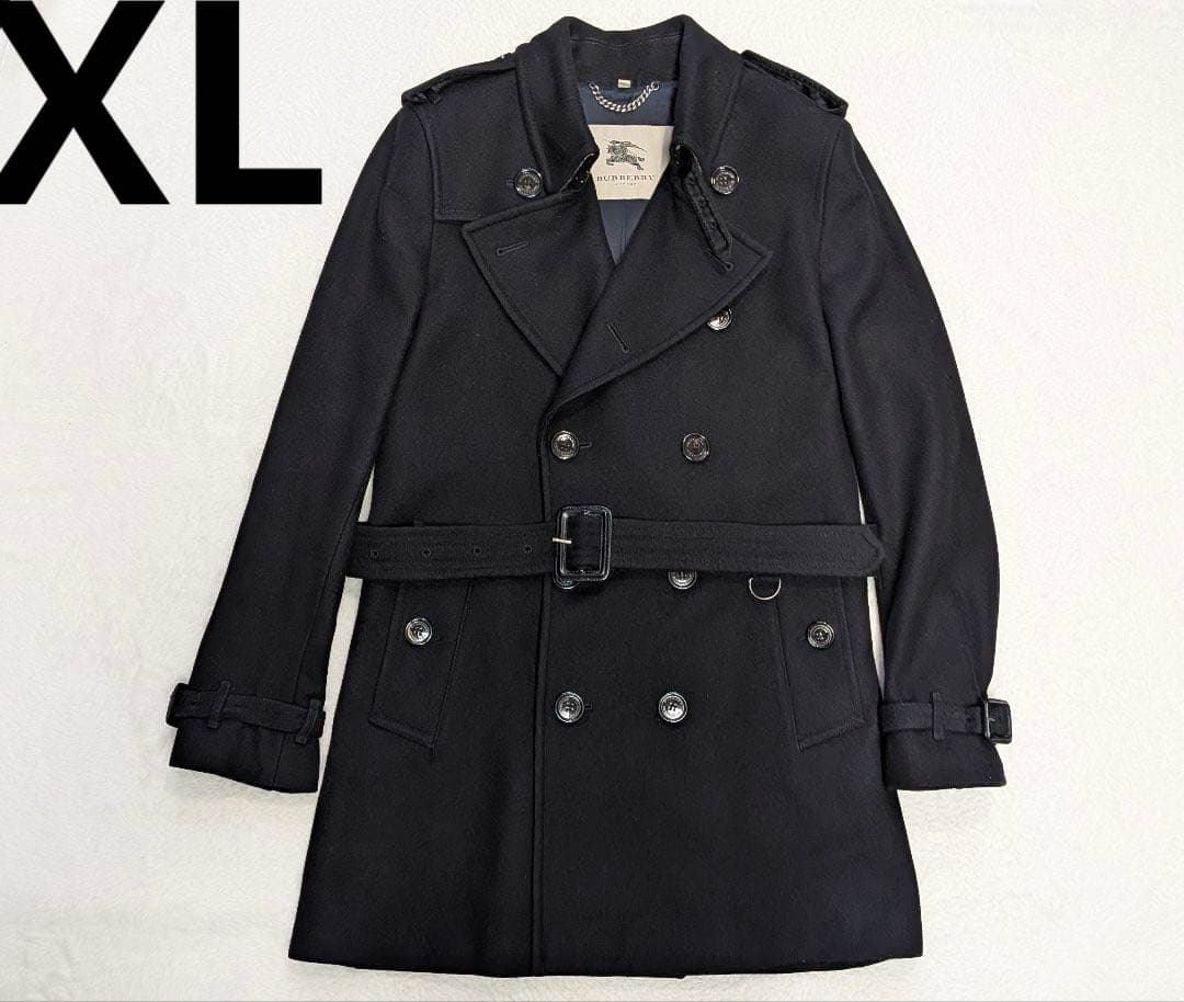 ✨極美品✨　バーバリー　ビッグノバチェック　トレンチコート　ブラック　ベルト　黒
