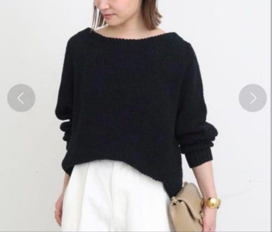 MUSE ドゥーズィエムクラス Lily Linen アゼプルオーバー　黒