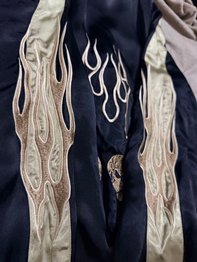 美品 ２面用 JUNK STAR スカル 火 日本限定スカジャン vintage