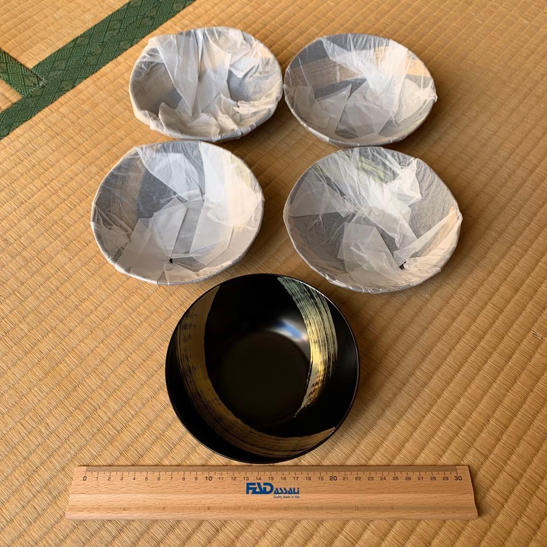 山田平安堂 漆器 小鉢5点 と 楕円形プレート 【未使用】