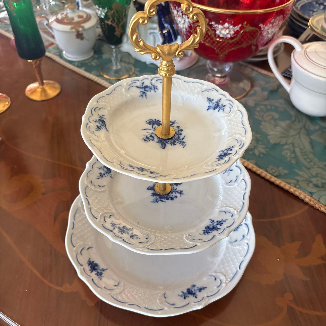 花柄3段プレートスタンド