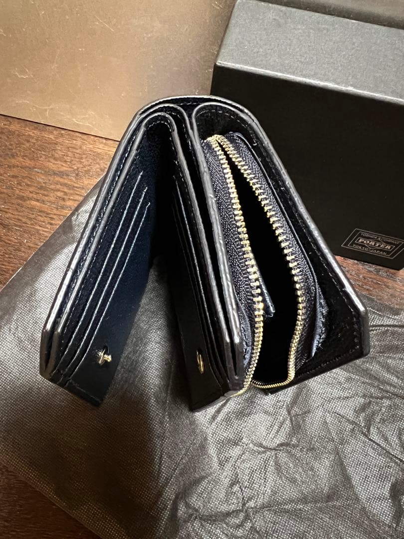 【極美品】Porter二つ折り財布　ネイビー