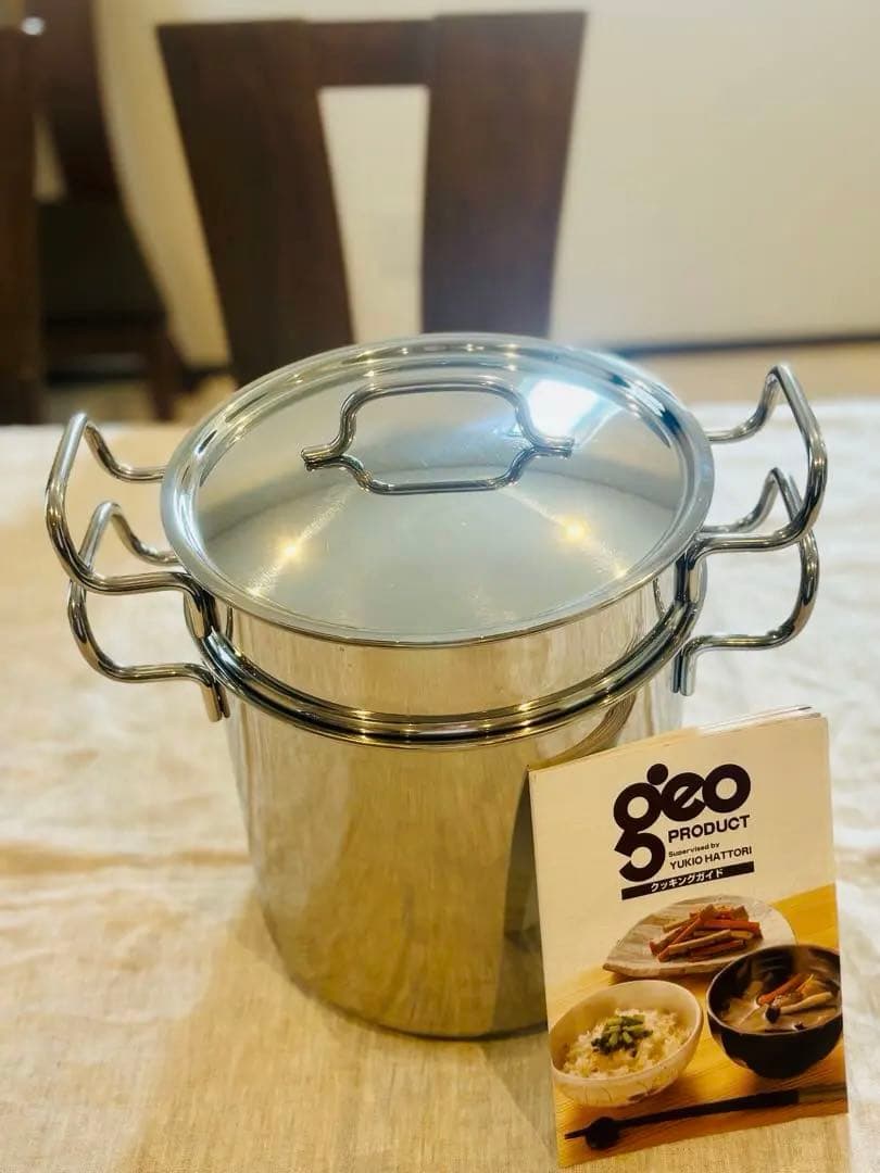 ジオプロダクト☆パスタポット 21cm☆IH ガス火対応☆宮崎製作所☆両手深型鍋