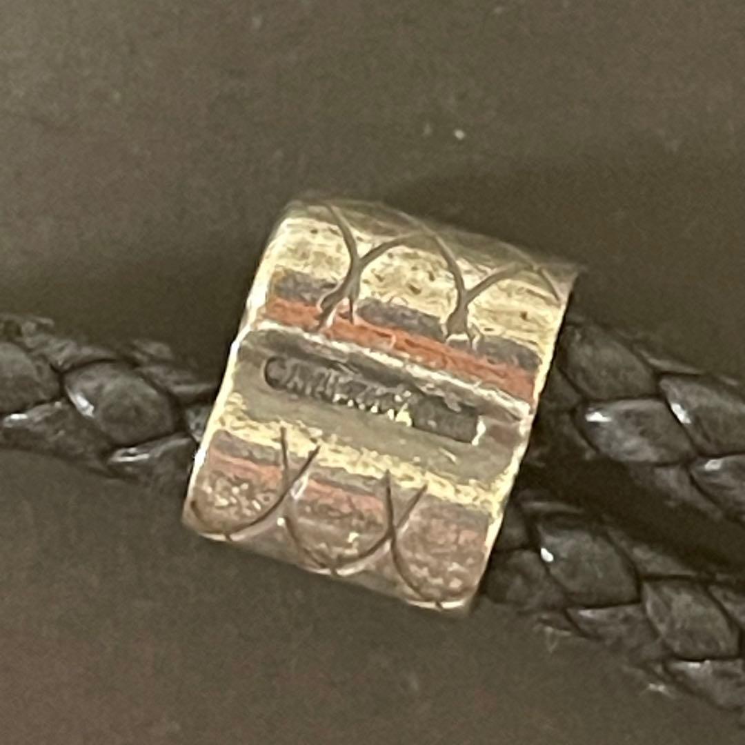 Bottega Veneta ブラックイントレチャートレザーブレスレット