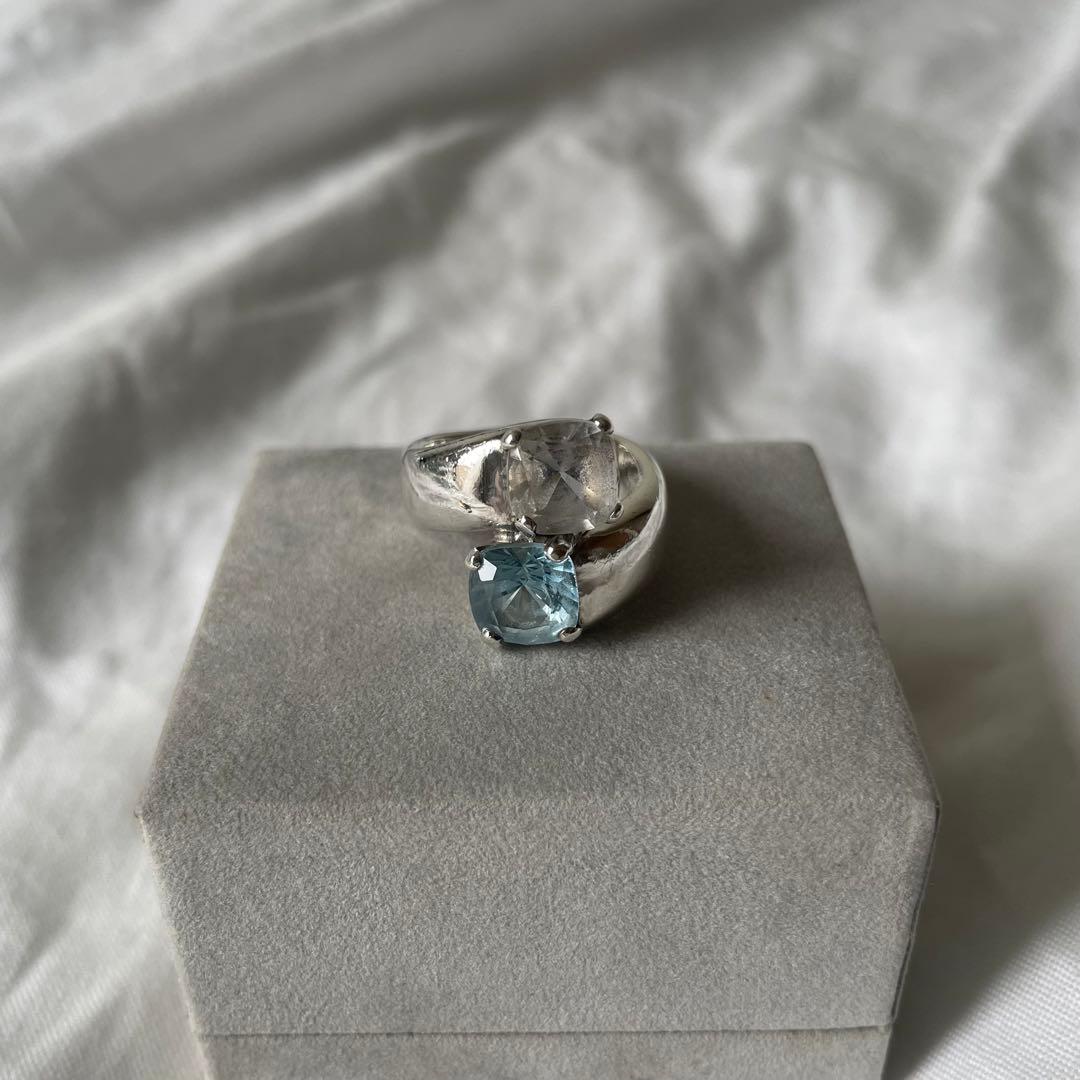 エルメス　アクアマリン　リング　HERMES ヴィンテージ　ストーン　57