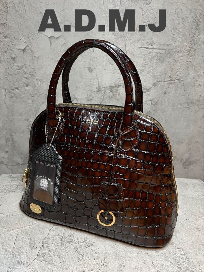 A.D.M.J. ダークブラウン ハンドバッグ