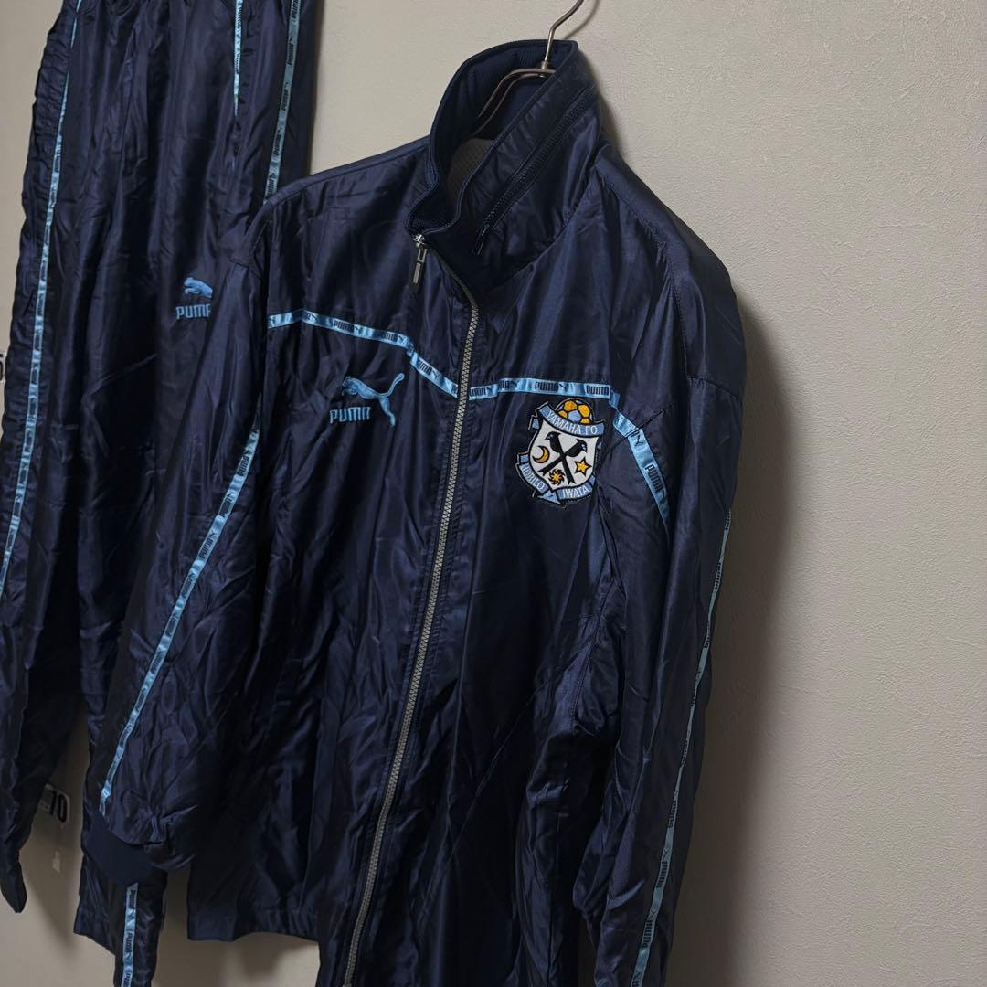 紺色プーマ PUMA 上下セット ジュビロ磐田 ナイロンジャケット L