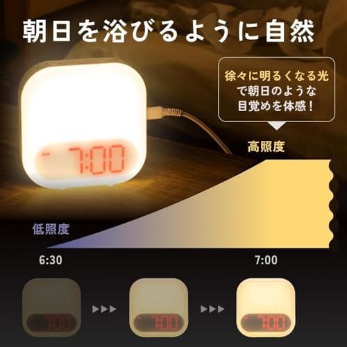 [テレビで紹介] HIKARIDE(ヒカリデ) 光目覚まし時計 デジタル 光・p