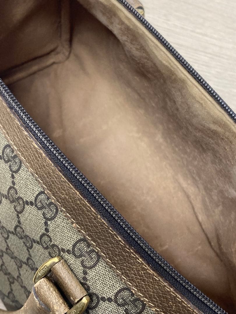 美品✨ オールドグッチ GGスプリーム ミニ ボストンバッグ シェリー PVC◇