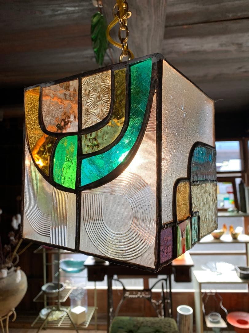 レトロガラスランプ　ひっかけシーリングライト