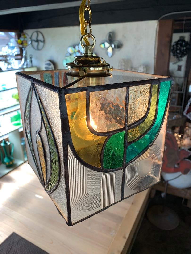 レトロガラスランプ　ひっかけシーリングライト