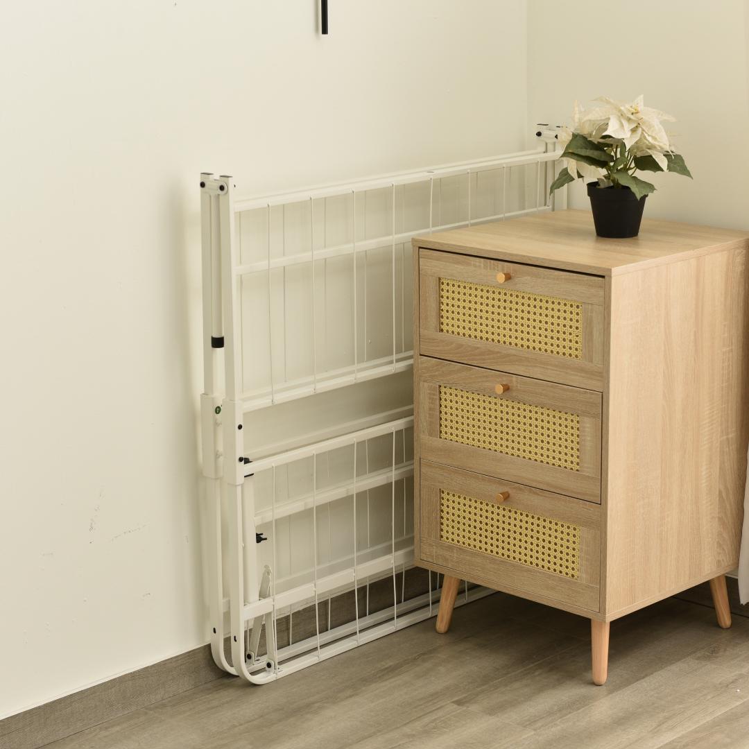 数量限定！パイプベッド 折りたたみベッド シングル 組立簡単 （S）WHITE