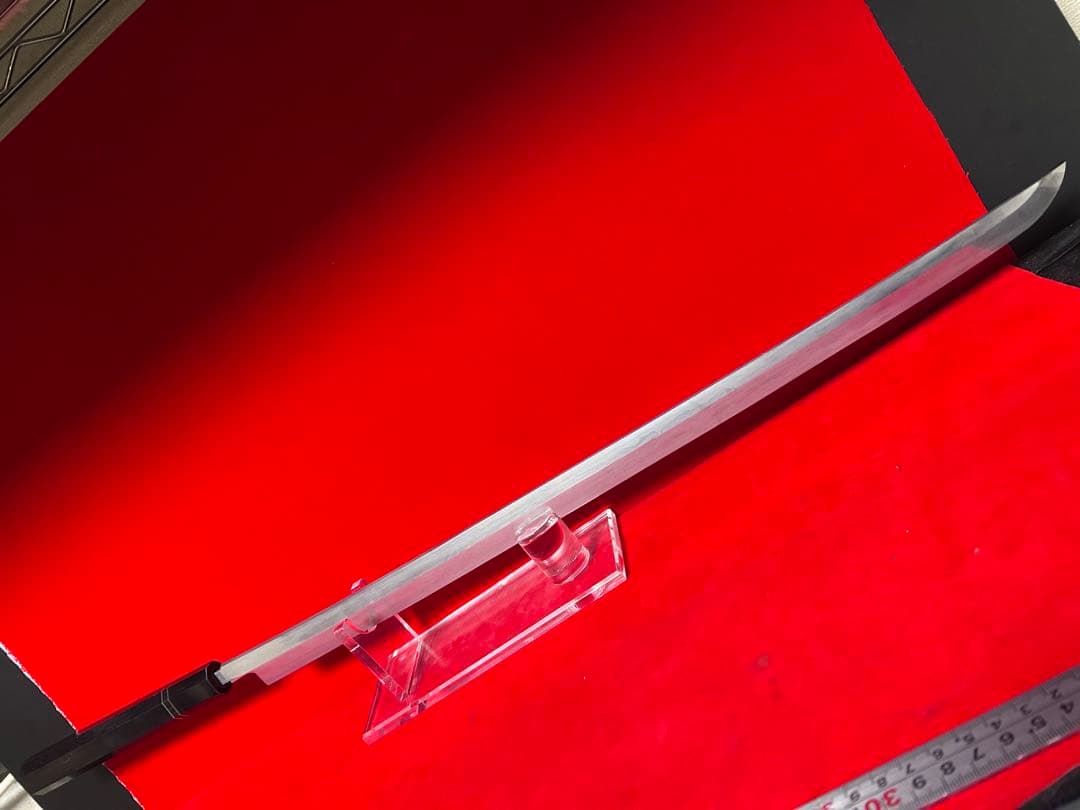 包丁　マグロ包丁　銘有り　玉鋼　甲伏鍛　墨流　地肌綺麗　刃文綺麗　未使用品