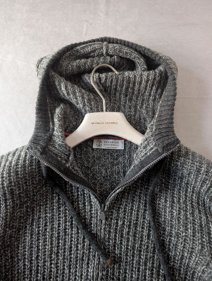 ブルネロクチネリ　ヘビーゲージカシミア/アウターニットパーカー　S