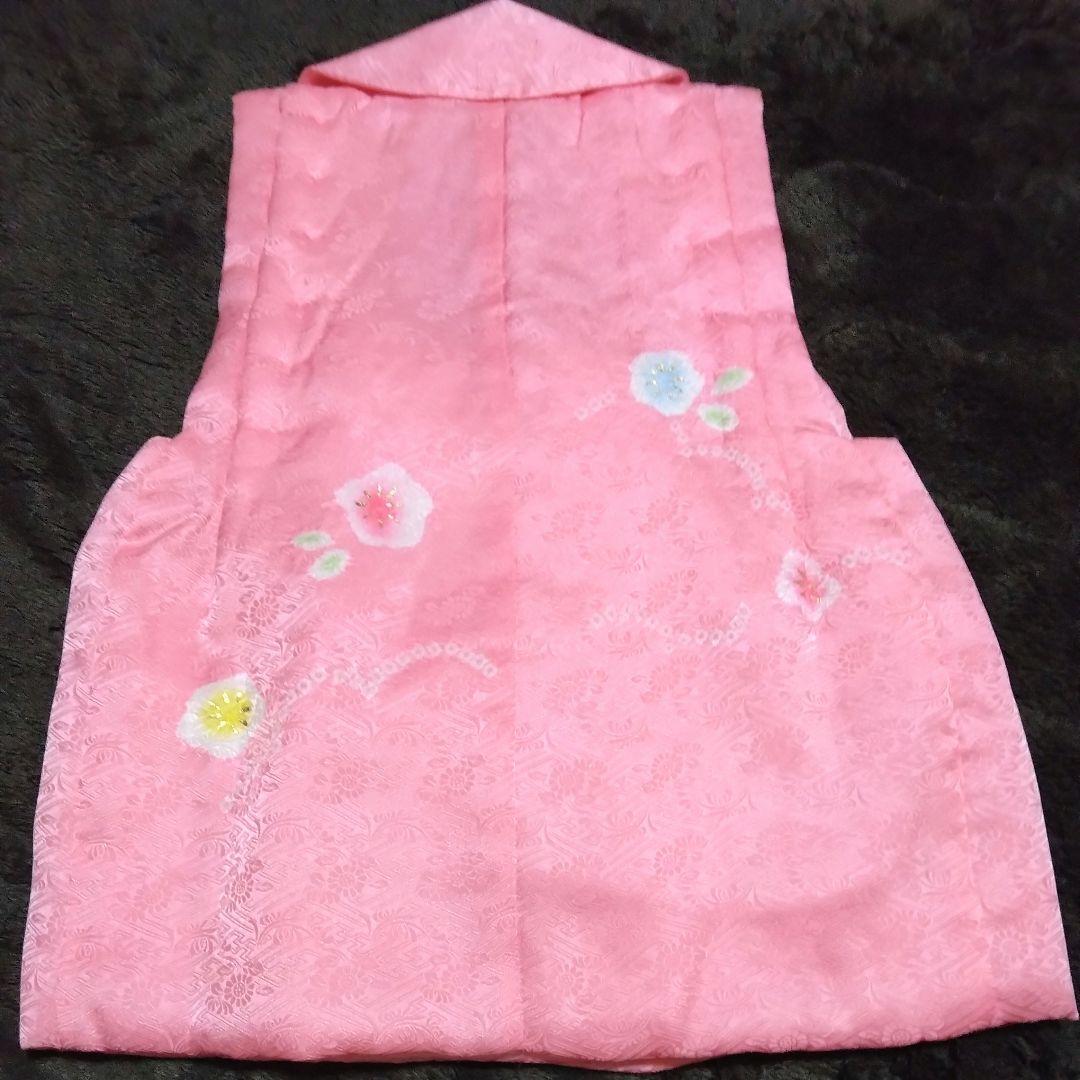 正絹綸子☆金駒刺繡☆ピンク重ねに心うきうき瞳きらきら☆3歳七五三向け祝い着