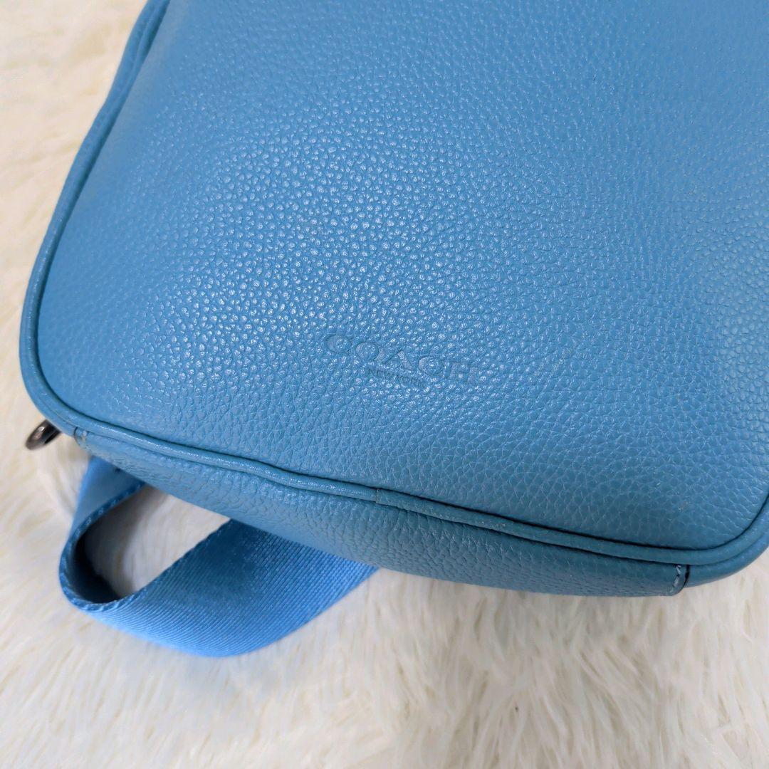 希少カラー✨️　COACH　メトロポリタン　ボディバッグ　ブルー　レザー