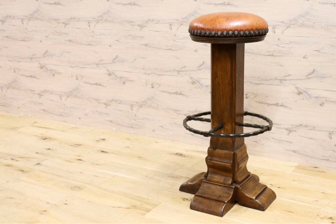 GMIK7P○スペイン製 カスティリアンスタイル バースツール ハイチェア カウ