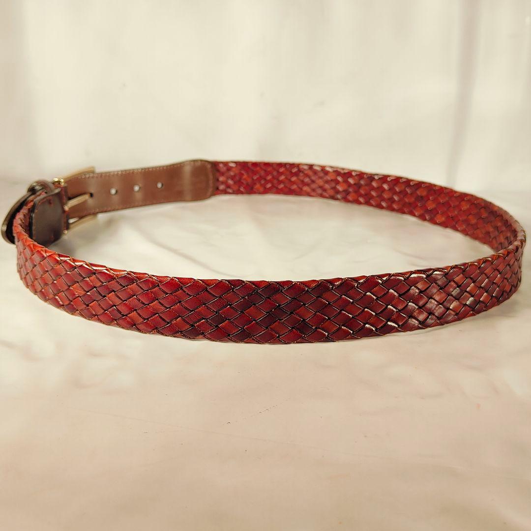 【極艶美品】Brooks Brothers　高級編み込みドレスベルト　イタリア製