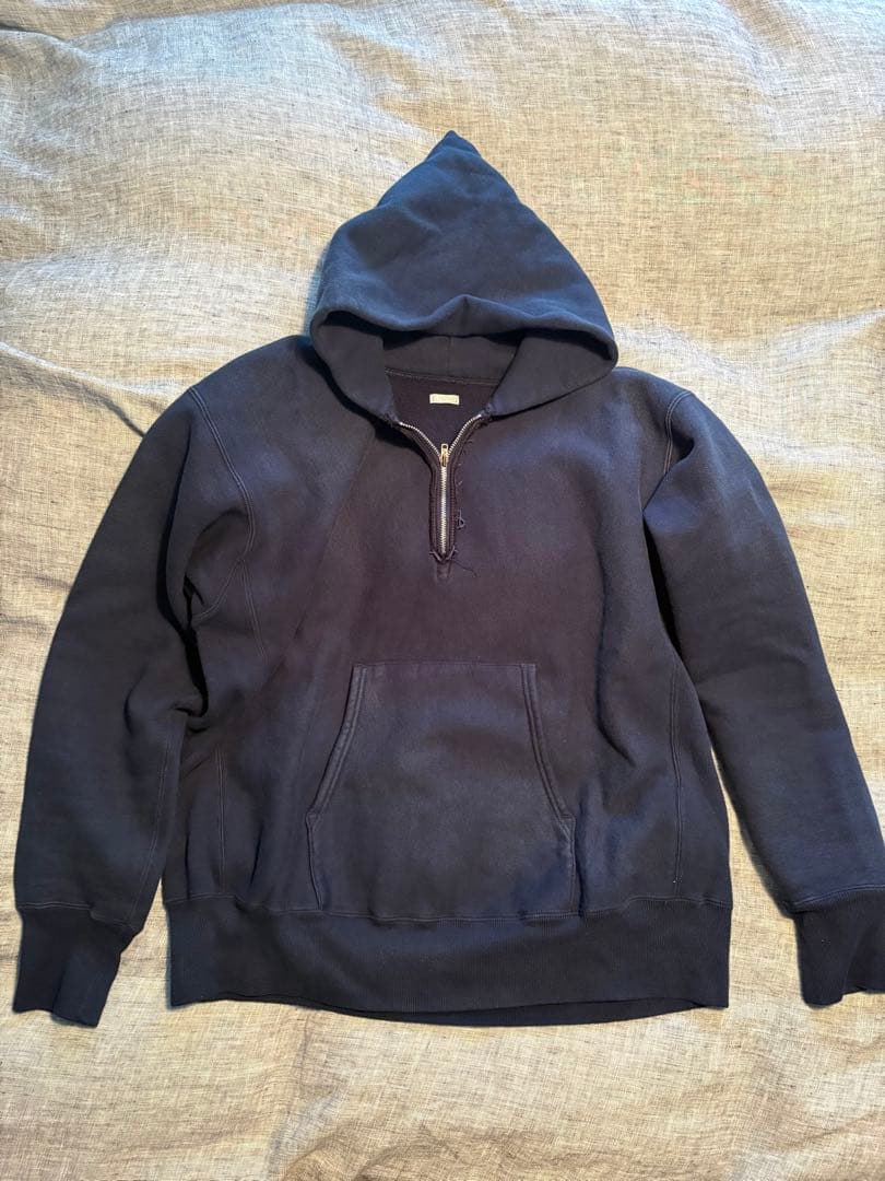 トップス A.PRESSE Vintage Half Zip Sweat Hoodie