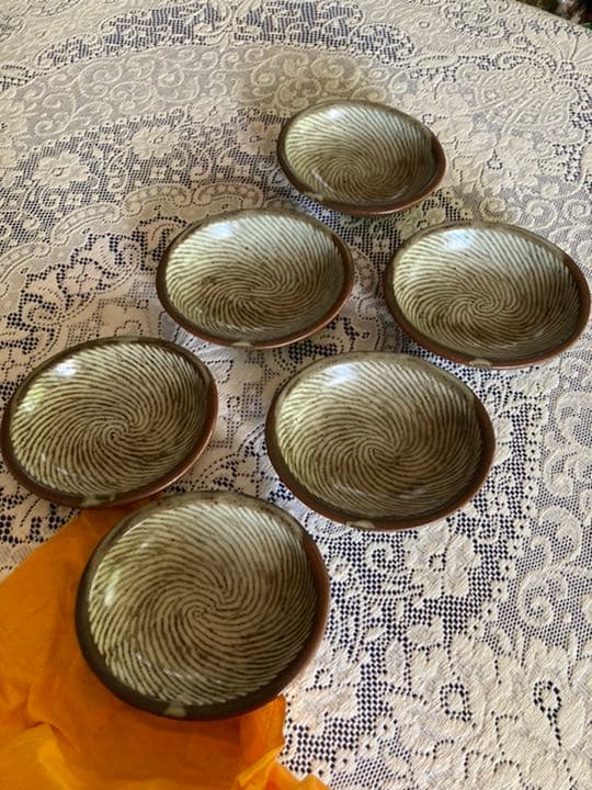 新品　島岡達三　地柚象嵌　縄文楕円組皿