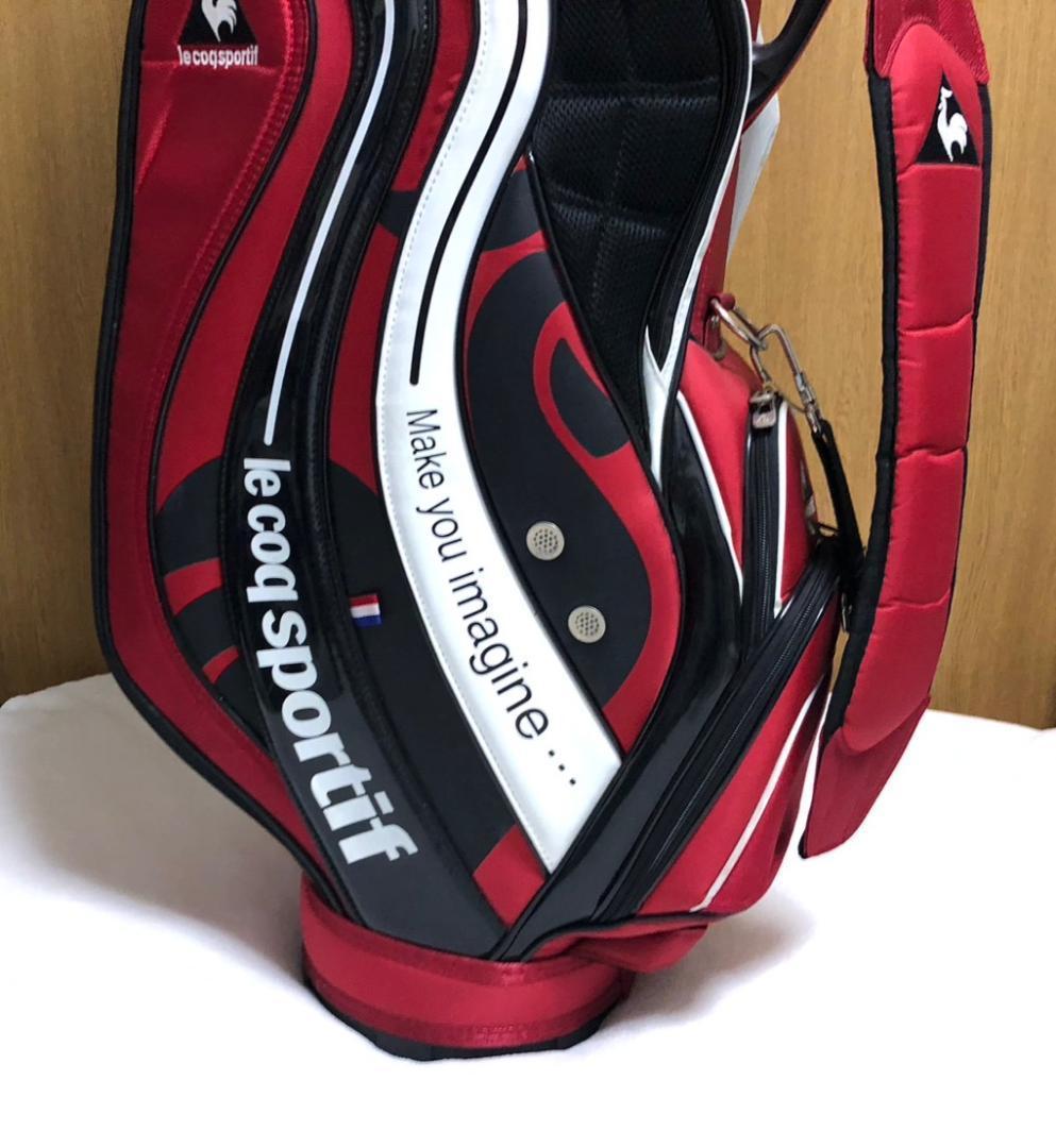 美品 ルコック ゴルフバッグ 9.0型 ブラック/レッド プロ仕様 送料込み